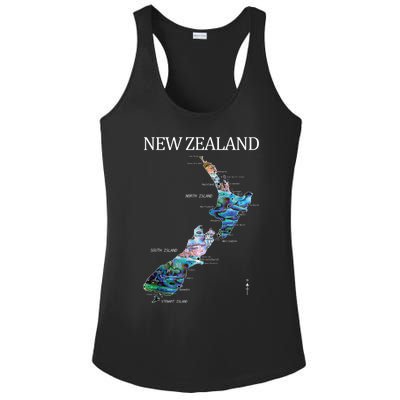 New Zealand Detailed Map Ladies PosiCharge Competitor Racerback Tank