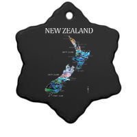 New Zealand Detailed Map Ceramic Star Ornament