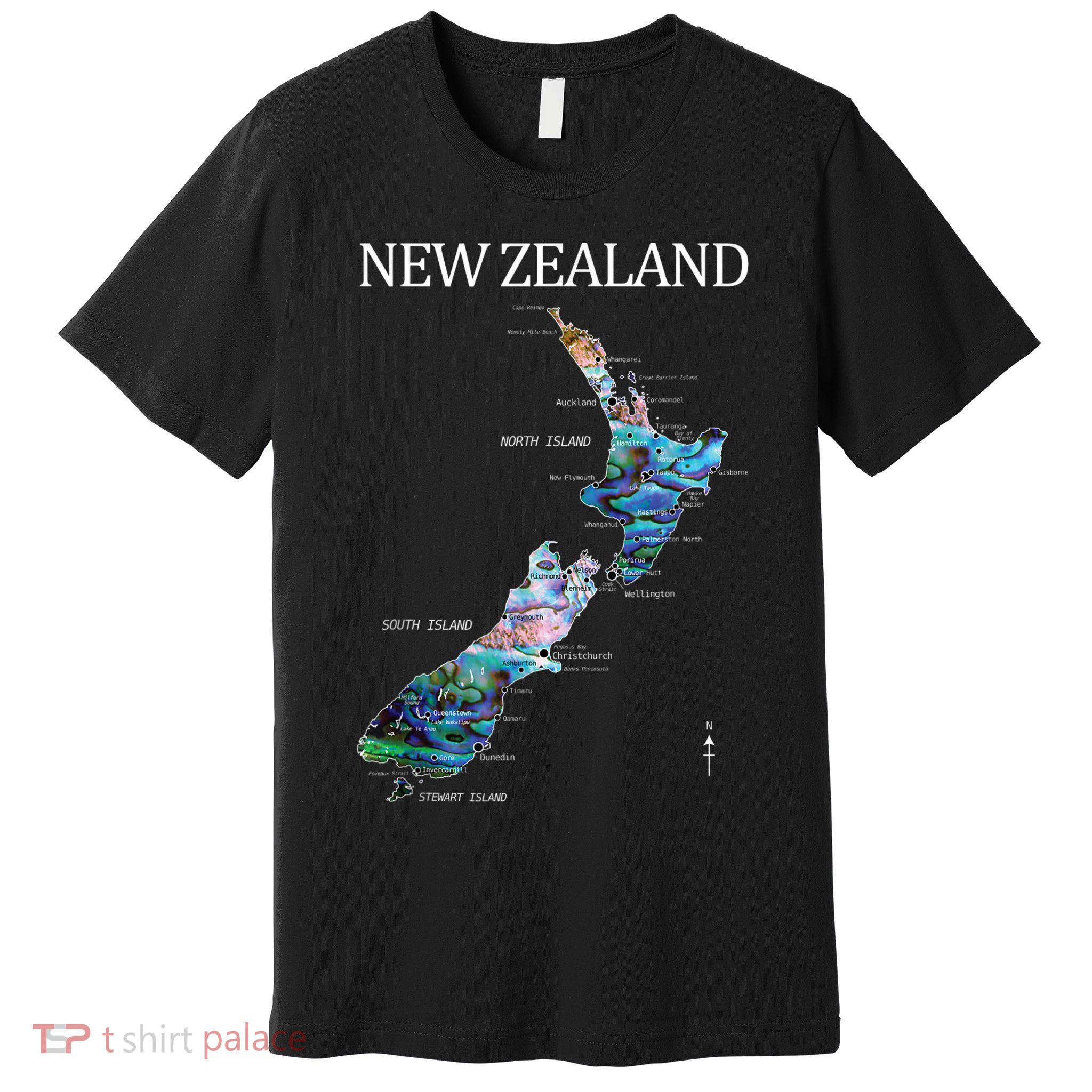 New Zealand Detailed Map Premium T-Shirt