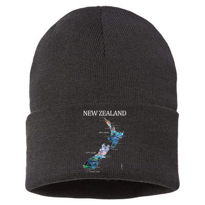 New Zealand Detailed Map Sustainable Knit Beanie