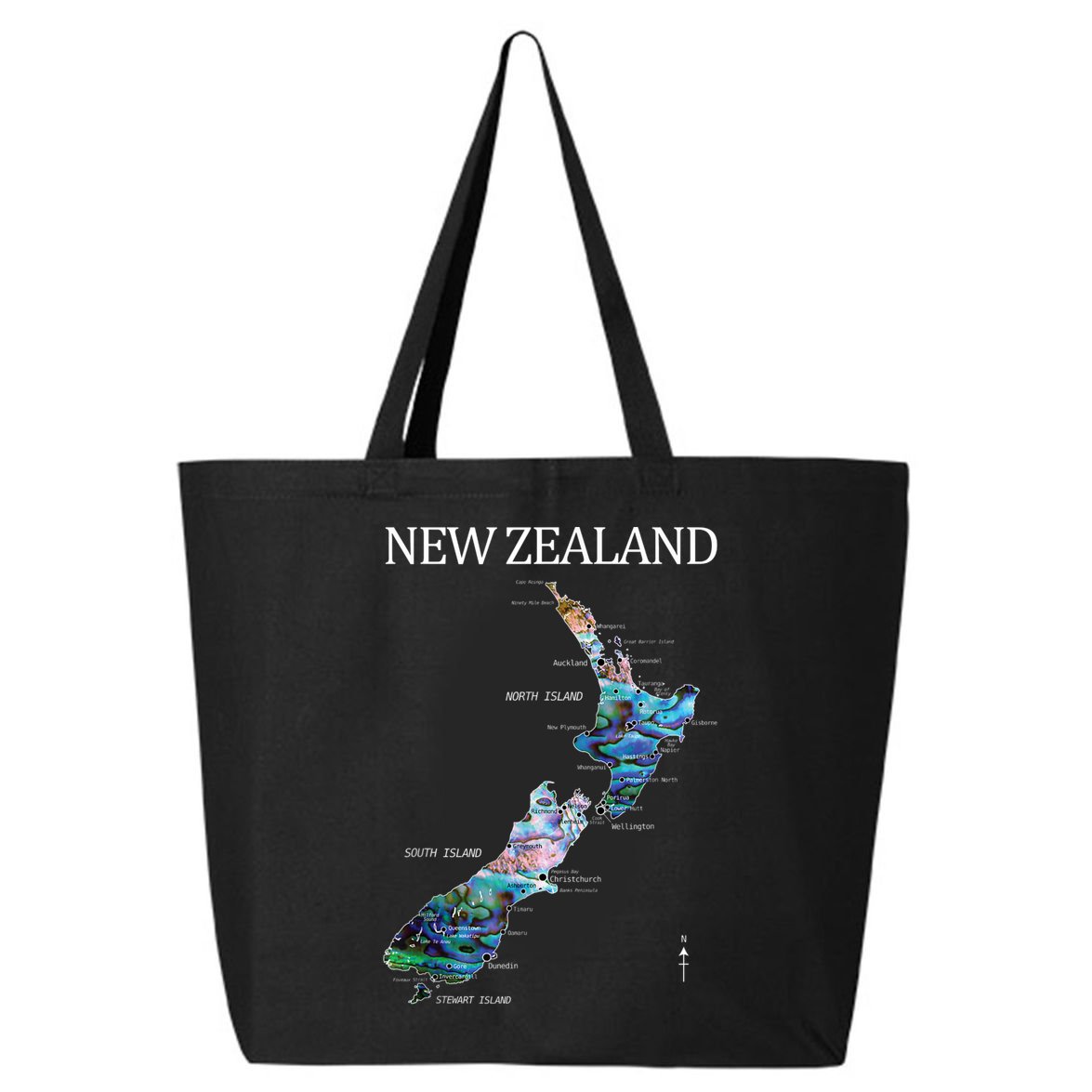 New Zealand Detailed Map 25L Jumbo Tote