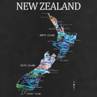 New Zealand Detailed Map 25L Jumbo Tote