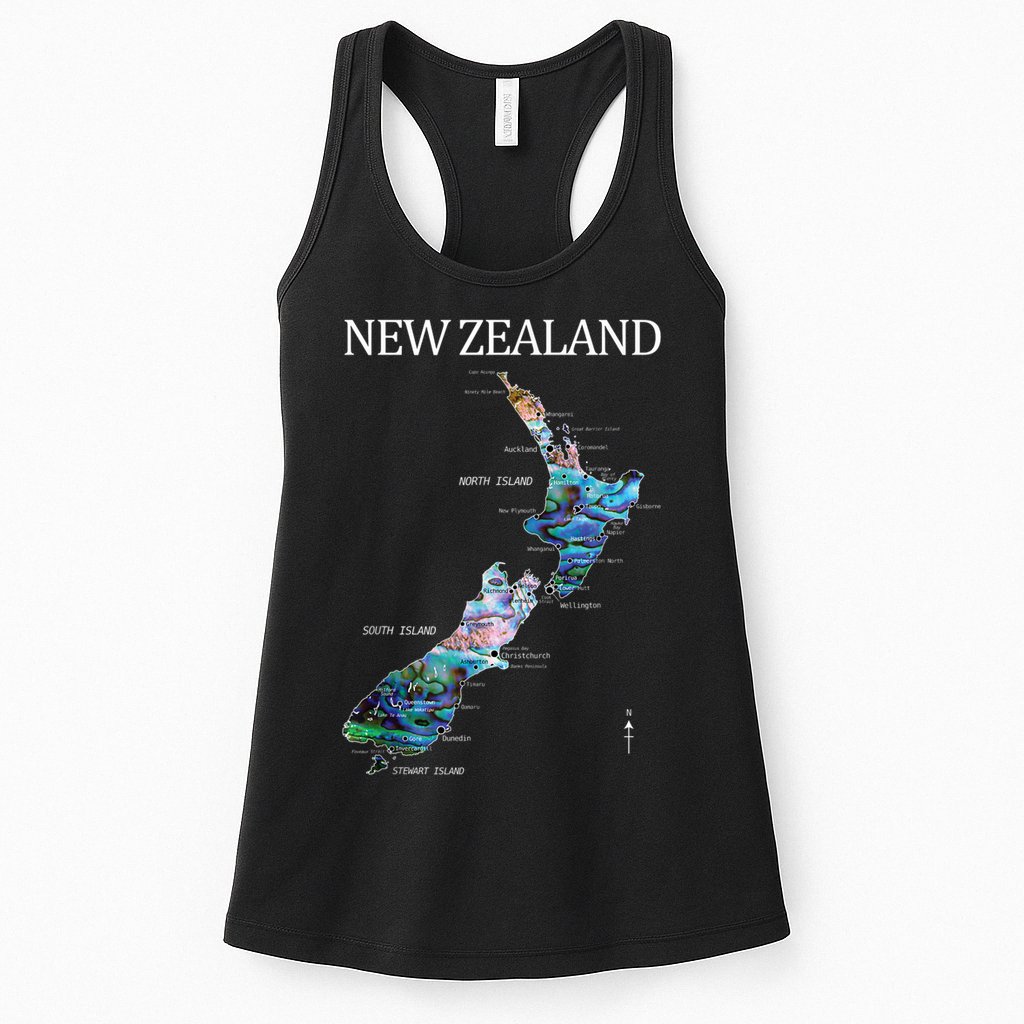 New Zealand Detailed Map Womens Tank Top