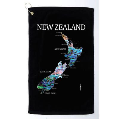 New Zealand Detailed Map Golf Towel