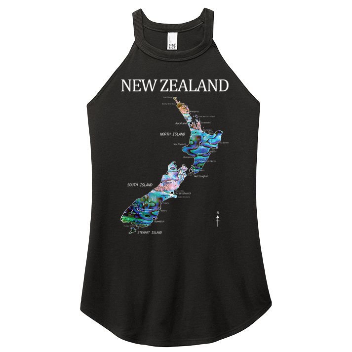 New Zealand Detailed Map Women's Perfect Tri Rocker Tank