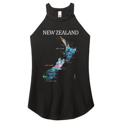 New Zealand Detailed Map Women's Perfect Tri Rocker Tank