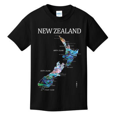 New Zealand Detailed Map Kids T-Shirt