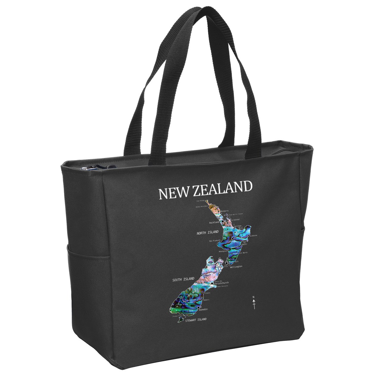 New Zealand Detailed Map Zip Tote Bag