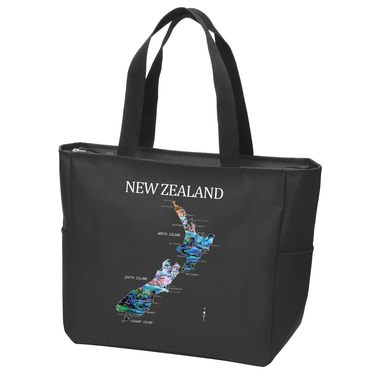 New Zealand Detailed Map Zip Tote Bag