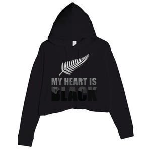 New Zealand Designed Rugby For Rugby Dads Crop Fleece Hoodie