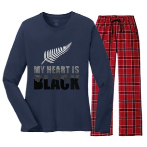 New Zealand Designed Rugby For Rugby Dads Women's Long Sleeve Flannel Pajama Set 