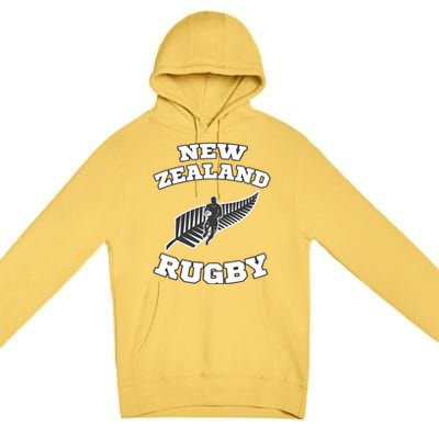 New Zealand Flag Kiwis Rugby Team Premium Pullover Hoodie