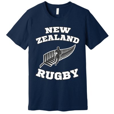 New Zealand Flag Kiwis Rugby Team Premium T-Shirt