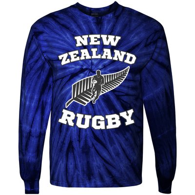 New Zealand Flag Kiwis Rugby Team Tie-Dye Long Sleeve Shirt