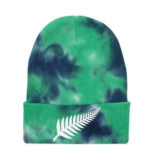 New Zealand Fern Icon Nz Black Proud Kiwi Gift Tie Dye 12in Knit Beanie