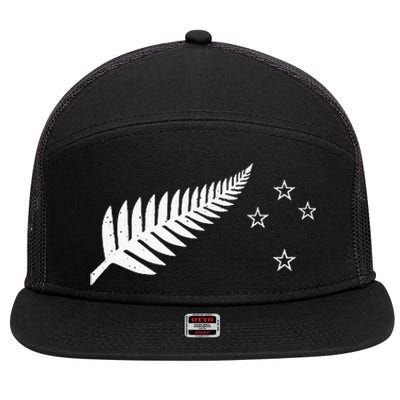 New Zealand Fern Flag Kiwi Pride 7 Panel Mesh Trucker Snapback Hat