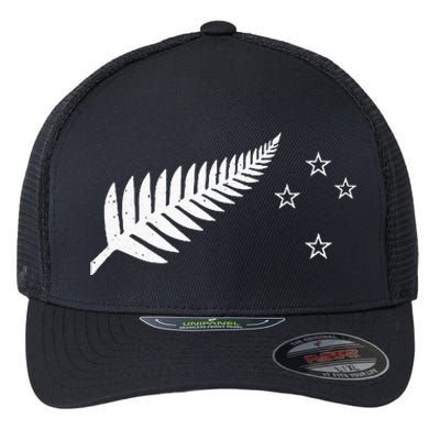 New Zealand Fern Flag Kiwi Pride Flexfit Unipanel Trucker Cap