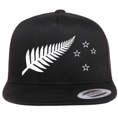 New Zealand Fern Flag Kiwi Pride Flat Bill Trucker Hat