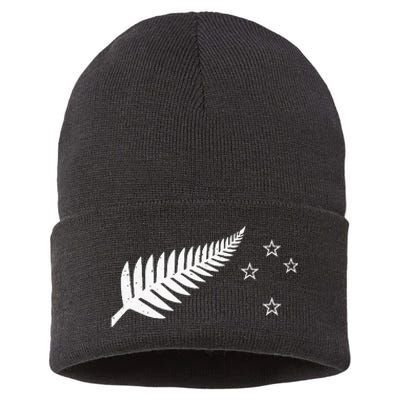 New Zealand Fern Flag Kiwi Pride Sustainable Knit Beanie