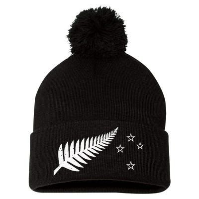 New Zealand Fern Flag Kiwi Pride Pom Pom 12in Knit Beanie