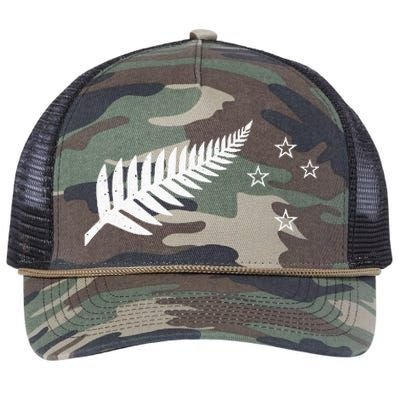 New Zealand Fern Flag Kiwi Pride Retro Rope Trucker Hat Cap