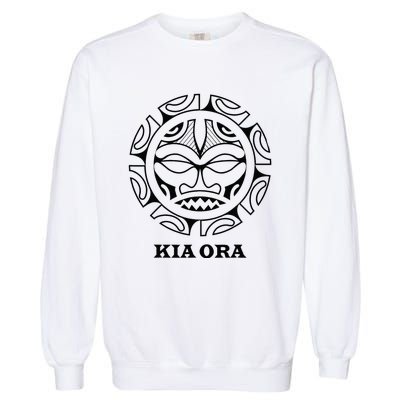 New Zealand Kia Ora Culture Symbol Haka Maori Dance Garment-Dyed Sweatshirt