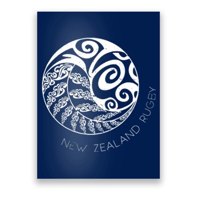 New Zealand Rugby Maori Inspired Kiwi Silver Fern Poster