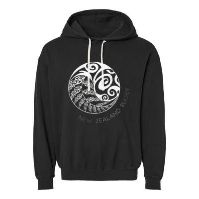 New Zealand Rugby Maori Inspired Kiwi & Silver Fern Garment-Dyed Fleece Hoodie