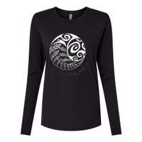 New Zealand Rugby Maori Inspired Kiwi & Silver Fern Womens Cotton Relaxed Long Sleeve T-Shirt