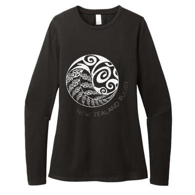 New Zealand Rugby Maori Inspired Kiwi & Silver Fern Womens CVC Long Sleeve Shirt