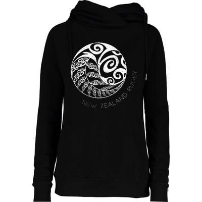 New Zealand Rugby Maori Inspired Kiwi & Silver Fern Womens Funnel Neck Pullover Hood