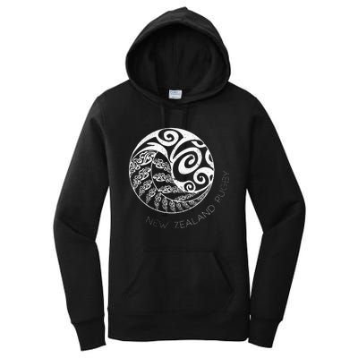 New Zealand Rugby Maori Inspired Kiwi & Silver Fern Women's Pullover Hoodie