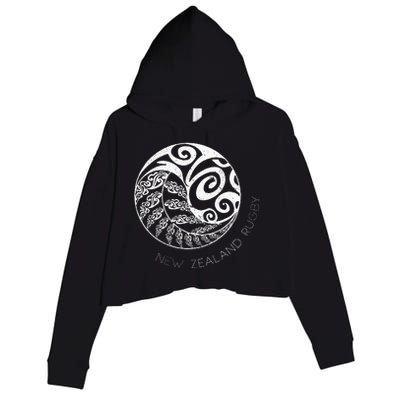 New Zealand Rugby Maori Inspired Kiwi & Silver Fern Crop Fleece Hoodie