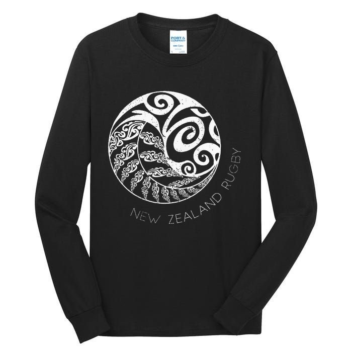 New Zealand Rugby Maori Inspired Kiwi & Silver Fern Tall Long Sleeve T-Shirt