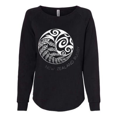 New Zealand Rugby Maori Inspired Kiwi & Silver Fern Womens California Wash Sweatshirt