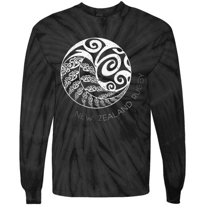 New Zealand Rugby Maori Inspired Kiwi & Silver Fern Tie-Dye Long Sleeve Shirt