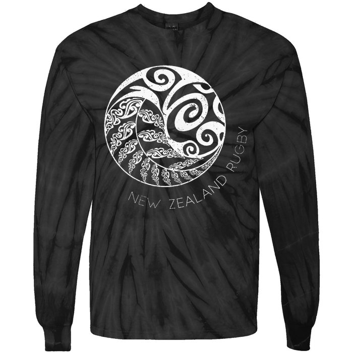 New Zealand Rugby Maori Inspired Kiwi & Silver Fern Tie-Dye Long Sleeve Shirt