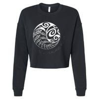 New Zealand Rugby Maori Inspired Kiwi & Silver Fern Cropped Pullover Crew