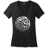 New Zealand Rugby Maori Inspired Kiwi & Silver Fern Women's V-Neck T-Shirt