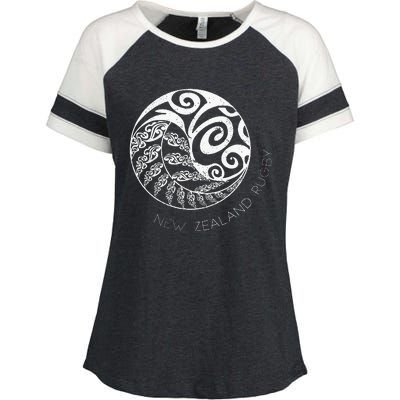 New Zealand Rugby Maori Inspired Kiwi & Silver Fern Enza Ladies Jersey Colorblock Tee