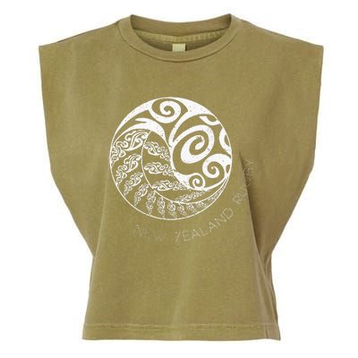 New Zealand Rugby Maori Inspired Kiwi & Silver Fern Garment-Dyed Women's Muscle Tee