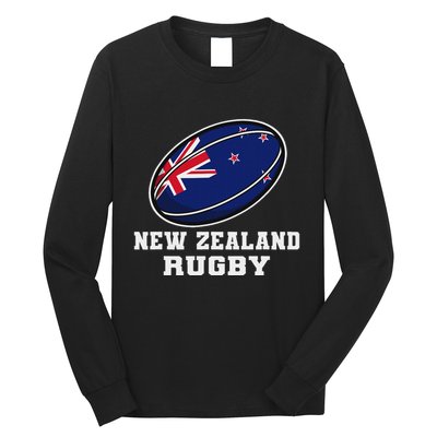 New Zealand Rugby Jersey New Zealand Flag Rugby Fan Long Sleeve Shirt