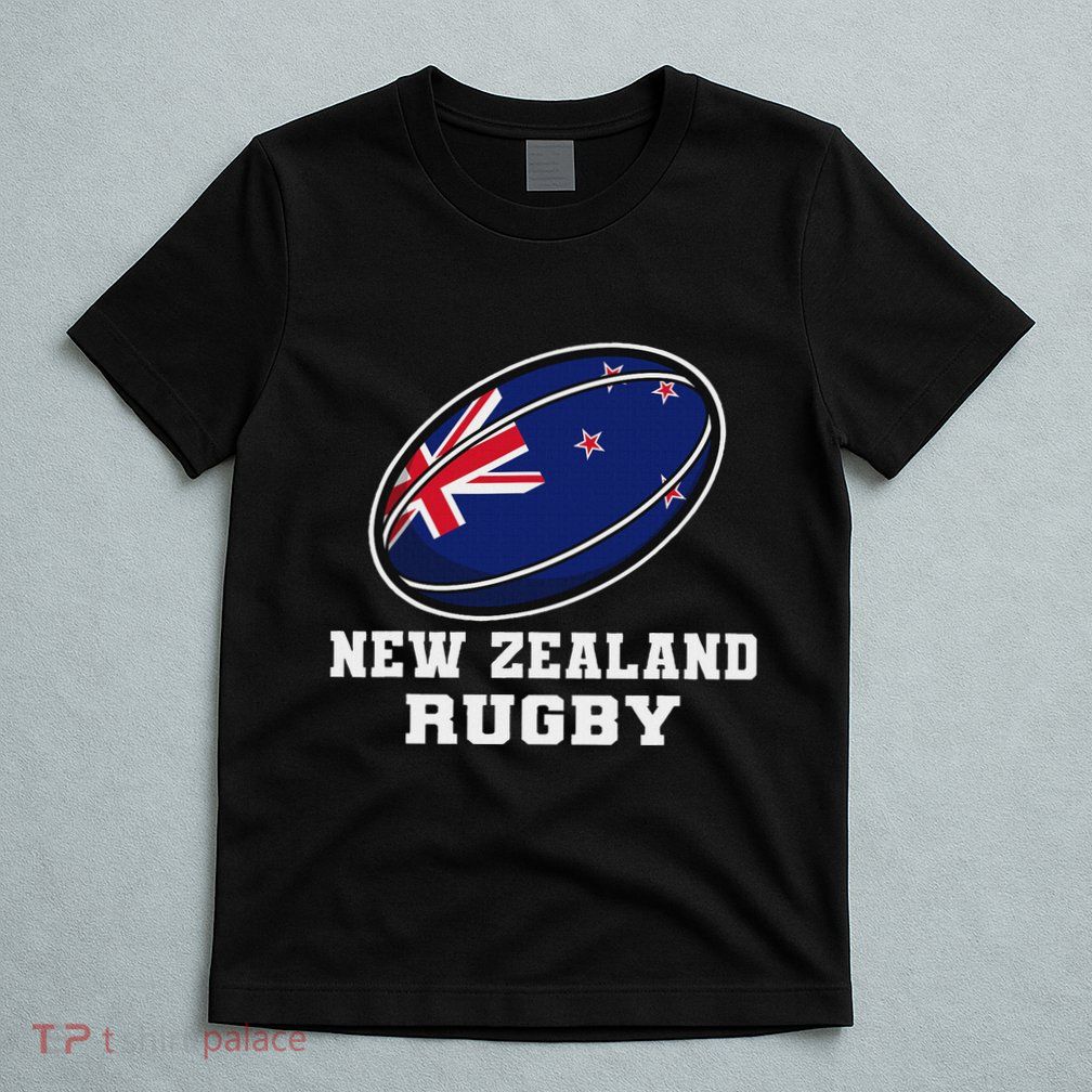 New Zealand Rugby Jersey New Zealand Flag Rugby Fan T-Shirt
