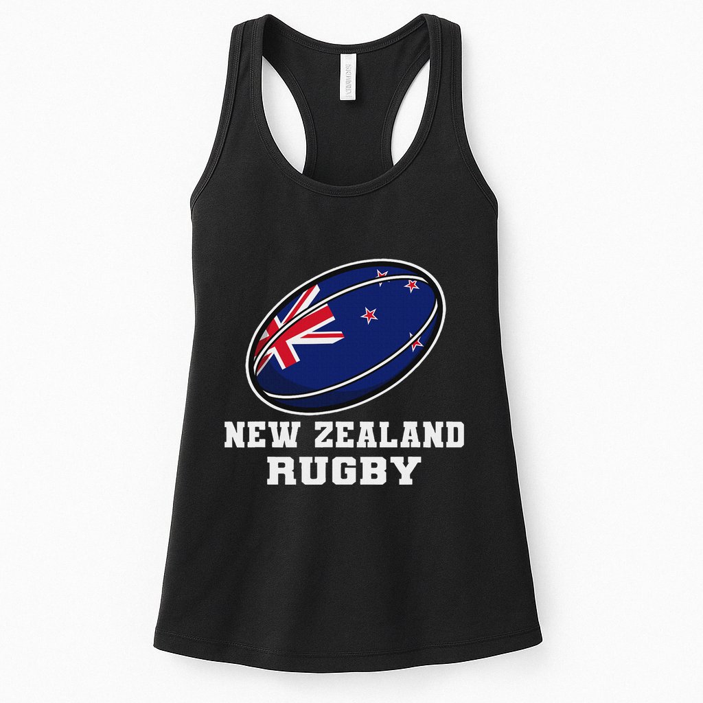New Zealand Rugby Jersey New Zealand Flag Rugby Fan Womens Tank Top