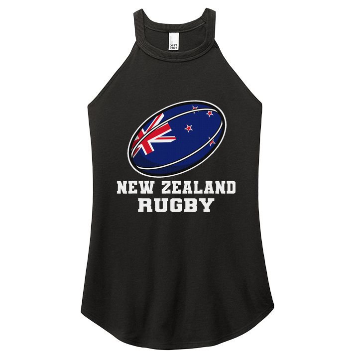New Zealand Rugby Jersey New Zealand Flag Rugby Fan Women's Perfect Tri Rocker Tank