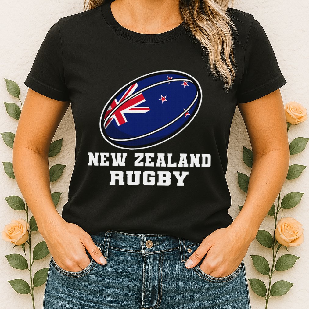 New Zealand Rugby Jersey New Zealand Flag Rugby Fan Womens T-Shirt
