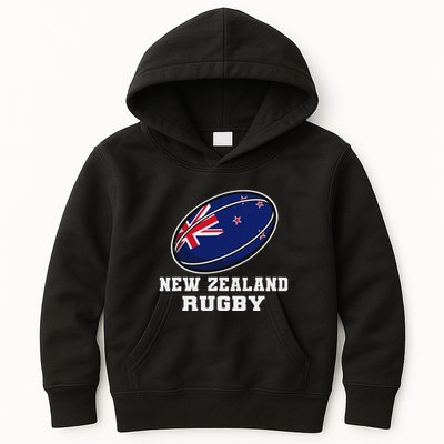 New Zealand Rugby Jersey New Zealand Flag Rugby Fan Kids Hoodie