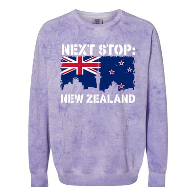 New Zealand Summer Vacation Trip Next Stop Vacay Vibes Gift Colorblast Crewneck Sweatshirt