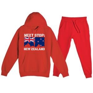 New Zealand Summer Vacation Trip Next Stop Vacay Vibes Gift Premium Hooded Sweatsuit Set