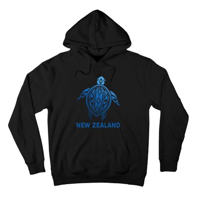 New Zealand Tribal Tattoo Blue Sea Turtle Souvenirs Hoodie